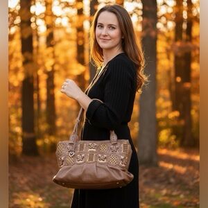 Brighton Masterpiece Collection Bronze Pebbled Leather Handbag Tote